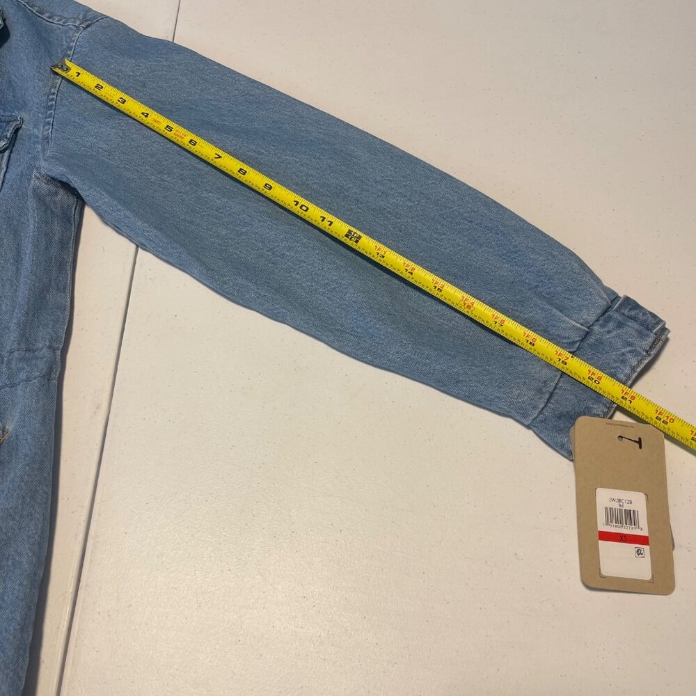 Levi's Denim Utility Jacket XS Cotton Shell Button & Zipper Closure - Picture 10 of 11